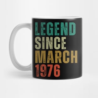 Legend Since march 1976 Awesome Retro Vintage Birthday Years Old Gift Mug